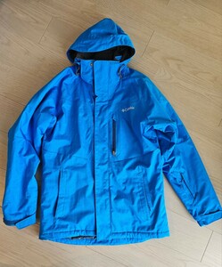 Columbia スキージャケット　鮮やかな青色　OMNI-TECH ポケット多数あり　us sサイズ 左脇にほつれあり