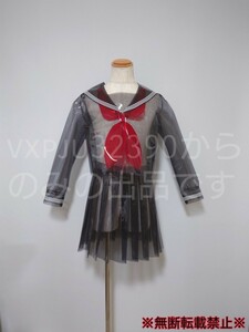 素人製作 ビニール PVC 女性L（男性M）相当 コスプレ 衣装 セーラー服 学生服 長袖 冬服 制服 スケスケ クリア 透明 グレー 別色同時出品中