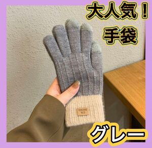 大人気 シンプル 手袋 グローブ グレー 韓国 秋冬 レディース メンズ