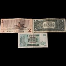 カナダ2ドル紙幣 アメリカ1ドル紙幣 香港渣打行 スタンダードチャータード銀行10ドル紙幣 3枚セット_画像2