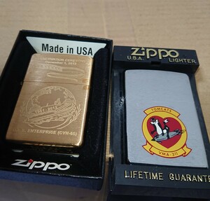 ZIPPO ジッポー ジッポ オイルライター ミリタリー アメリカ海軍 U.S.S. 空母 戦艦 巡洋艦 艦載機 未使用 二個セット 記念ジッポ 戦闘機 