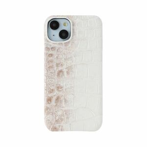 【iPhone15 Plus ケース】数量限定 ヒマラヤ クロコダイル 一枚革 洗練されたデザイン、極上の触感 クロコダイルの美しさをあなたの手に