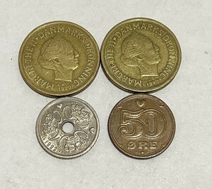 デンマーク硬貨 デンマークコイン 50クローネ 1クローネ ハートのコイン　50オーレ 外国コイン 外国硬貨