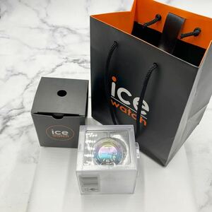 $【売り切り】ice watchアイスウォッチ 腕時計 ICE clear sunset Digitalism Medium デイデイト 021 434 クォーツ 稼働品 余りコマ付属