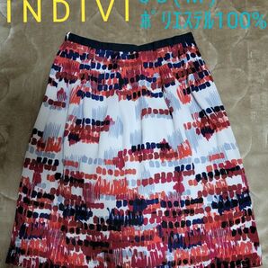 INDIVI インディヴィ スカート 可愛い 上品 華やか 白 赤 M