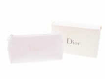 【New 新品】クリスチャンディオール Dior ノベルティ 2021 コスメポーチ 船底型 Parfums Dior BEAUTE フルーフィー ホワイト ピンクロゴ_画像2