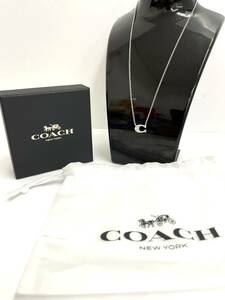 ♪COACH コーチ ネックレス シルバーカラー ラインストーン アクセサリー ヴィンテージ 人気 中古品♪