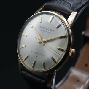 SEIKO CROWN Special セイコー クラウン スペシャル 15021E 手巻き 23石 SD文字盤 AGF80μケース 1960年代 SEIKO社製ベルト メンズ腕時計