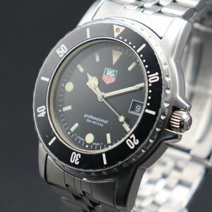 TAG HEUER PROFESSIONAL タグホイヤー プロフェッショナル 200 デイト クォーツ 929.206G 黒文字盤 スイス製 純正ブレス メンズ腕時計