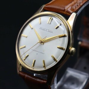 R5.12月OH済 SEIKO CROWN セイコー クラウン J14091 手巻 21石 ゴールドカラー 1960年代 新品革ベルト アンティーク メンズ腕時計