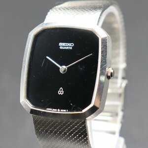 電池新品 SEIKO Chariot セイコー シャリオ 黒オニキス文字盤 7820-5160 CHG148 シングルクォーツ オクタゴン 2針 諏訪 純正ブレス メンズ