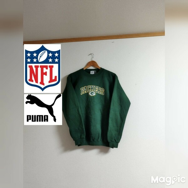 グリーンベイ・パッカーズ NFL プーマ PUMA 90s ヴィンテージ スウェットMIX 古着 アメカジ