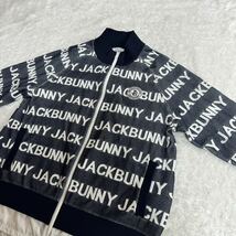 1円〜 JACK BUNNY ジャックバニー フルジップ ポリエステル ジャケット 総柄 ロゴ メンズウェア ゴルフウェア サイズ5_画像4