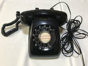 [ at that time mono ] black telephone ( music box attaching )/ dial type telephone /1979 year / Showa era 54 year /600 type A2/ immediately use possibility 