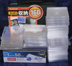 ■SANWA SUPPLY DVD・CDケース スリムタイプ 50枚 + 77枚 + 7mm厚 6枚. 計133枚 ELECOM CD・DVD WALLET おまけ 長期保管品 送料込み