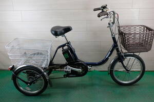  immediately war power! new standard!* Panasonic Karoyaka Life EB ELR832 16 -inch three wheel electromotive bicycle lithium 16.0AH(5 lighting ) 3 step * with charger .