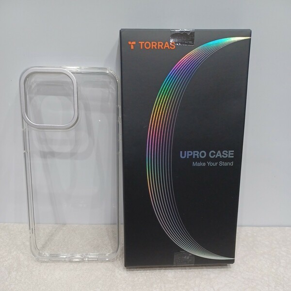 f113 【進化クリア・機能スタンド】TORRAS iPhone 15 Pro Max 用 ケース 強化ガラス カメラスタンド 9Hレンズ保護 6.7インチ UPRO Lstand