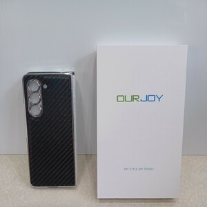 f127 Galaxy Z Fold5 用 ケース 高級レザー 電気メッキ カバー OURJOY スマホケース ギャラクシーZ フォールド5 / SC-55D / SCG22 