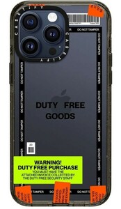 f149 CASETiFY インパクト iPhone 15 Pro Max ケース [MIL規格準拠 (4x MIL-STD-810G) / Print - Duty Free - クリア ブラック