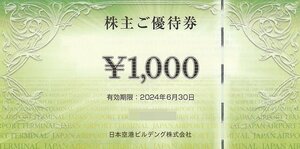 日本空港ビルデング 株主優待券 2000円分+お買物10%割引券5枚 送料込