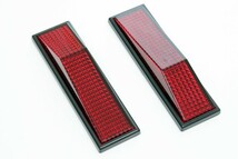 送料込　汎用ブラック枠付き リフレクター 大 レッド 赤 黒 フレーム バンパー リア サイド テール エアロ 反射材 反射板 LED は無し_画像5