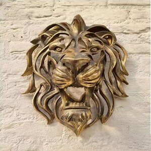 #1209# gold. resin made. lion lion objet d'art .. interior bronze gold European style 