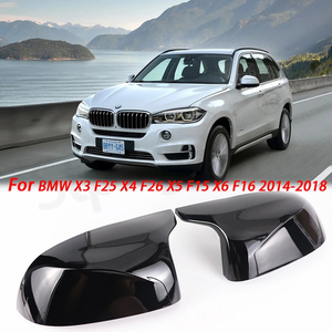 #1791# BMW 2014-2018 F15 X5 F16 X6 F26 X4 F25 X3用カーボンコーティング付きバックミラーカバー,ブラインドスポット,カラーブラック