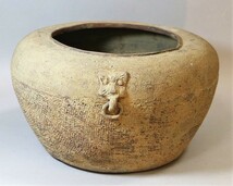 中国古玩　戦国時代印紋硬陶壺・商時代紅陶双耳壺　_画像3