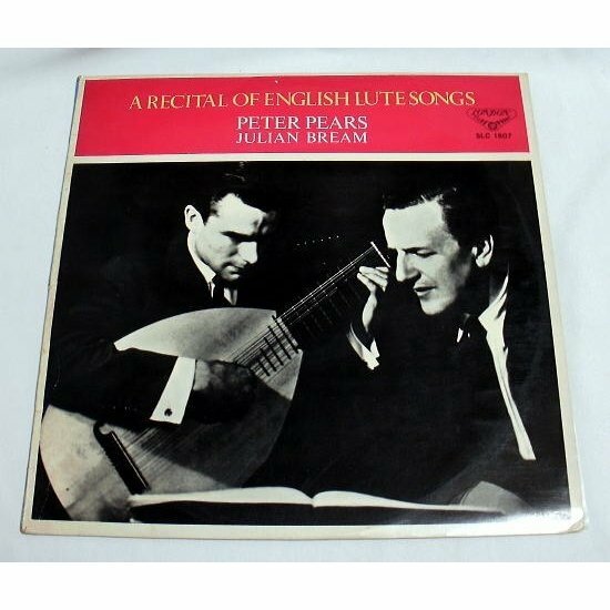 LP「イギリス・リュート歌曲集」ピーター・ピアーズ(テノール),ジュリアン・ブリーム(リュート)1969年 再生良好