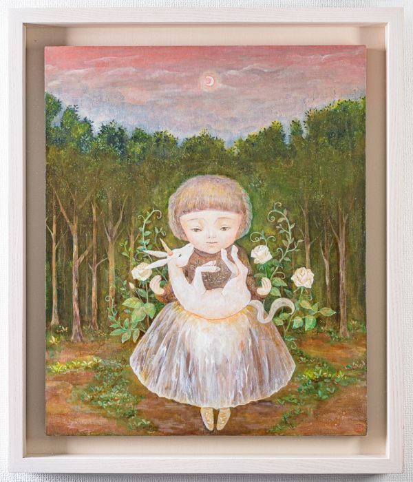 ■ Saito Nao | Rose Chair | Tempera and oil painting F12 size | Signed and with issue sticker || Main work of the exhibition | Guaranteed authentic | Inspection: Saito Nao | Saito Nao | Saito Nao, Painting, Oil painting, Portraits