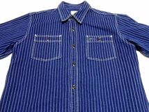HOUSTON 1940s WABASH WORK SHIRT XL size / ヒューストン ウォバッシュストライプ ワークシャツ メンズ_画像2