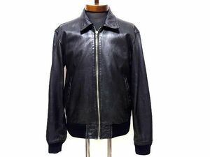 KADOYA K'S LEATHER 90s vintage original RIDERS JACKET LL size /カドヤ ライダースジャケット リブ使い ウイングトップ 革ジャン メンズ