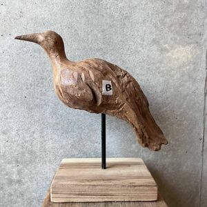 チークバードB 木彫り インテリア 鳥