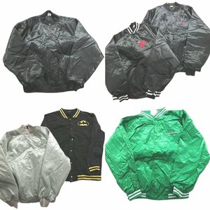 古着卸 まとめ売り スタジャン6枚セット (メンズ 2XL ) バッドマン ワンポイントロゴ JA3 MR0348