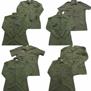 古着卸 まとめ売り 米軍実物 ミリタリー 8枚セット (メンズ 15/14) ユーティリティシャツMIX UM20-11 MQ9804 1円スタート