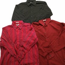 古着卸 まとめ売り ストライプ柄 長袖シャツ 10枚セット (メンズ XL/2XL/3XL) ボタンダウン LS25 MR0913 1円スタート_画像4