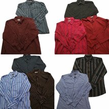 古着卸 まとめ売り ストライプ柄 長袖シャツ 10枚セット (メンズ XL/2XL/3XL) ボタンダウン LS25 MR0913 1円スタート_画像1