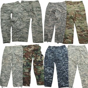 古着卸 まとめ売り フィールドパンツ 米軍実物 ミリタリー 8枚セット (メンズ L/XL/40) カモMIX UM13 MQ9859 1円スタート