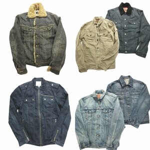 古着卸 まとめ売り デニム ジャケット 6枚セット (メンズ S/M) リーバイス Lee 襟ボア JA12 MR0309 1円スタート