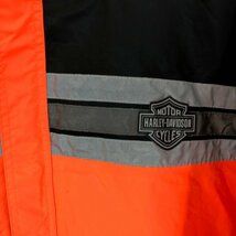 HARLEY DAVIDSON ハーレーダビッドソン ナイロン ジャケット 大きいサイズ バイクウェア アウター オレンジ (メンズ 3XL) 中古 古着 P5086_画像4