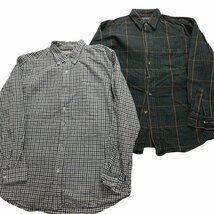 古着卸 まとめ売り チェック柄 長袖シャツ 10枚セット (メンズ L/XL) カジュアル ボタンダウン LS24 MR1071 1円スタート_画像2