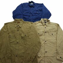 古着卸 まとめ売り シャモア 長袖シャツ 10枚セット (メンズ L/XL/2XL) 無地 リアルツリー LS19 MR1014 1円スタート_画像4