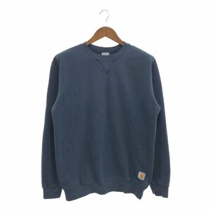 Carhartt カーハート コットン 無地 スウェット トレーナー 前V ワーク カジュアル ネイビー (メンズ M) 中古 古着 P5125