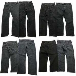 古着卸 まとめ売り Wrangler ラングラー デニム パンツ 8枚セット (メンズ 38/40) ブラックデニム DP16-2 MR0999 1円スタート