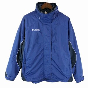 Columbia コロンビア ナイロンジャケット フリース付き アウトドア キャンプ アウター 防寒 ブルー (レディース XL) O9481 1円スタート