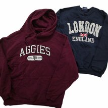 古着卸 まとめ売り カレッジ風 スウェット パーカー 8枚セット (メンズ M/L/XL) ロンドン アイオワ SW10 MR1183 1円スタート_画像3