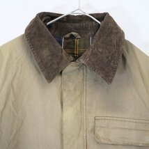 イングランド製 Barbour バブアー COTTON TOUCH OTTERBURN オイルドジャケット ヨーロッパ古着 カーキ (メンズ L) N6832 1円スタート_画像4