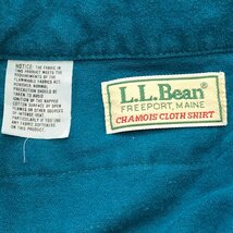 80年代 USA製 L.L.Bean エルエルビーン シャモアクロス 長袖シャツ アウトドア アメカジ カジュアル グリーン (メンズ 19) 中古 古着 P5396_画像7