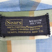 Sears シアーズ ガウンコート アメカジ チェック (メンズ M) O1908 1円スタート_画像9