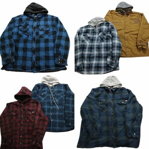 古着卸 まとめ売り フード付き長袖シャツ 6枚セット (メンズ L/XL/２XL/3XL) ディッキーズ ラングラー JB4 MR1700 1円スタート